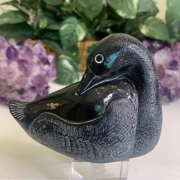 Black Duck Other - Aardik Collection Carved Black Soapstone Loon/Duck Bird Vintage 1972 Canada 4.25